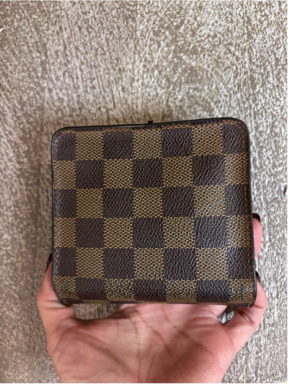 Women's Louis Vuitton Damier Ebene Wallet One Size Brown Gold - Picture 2 of 10